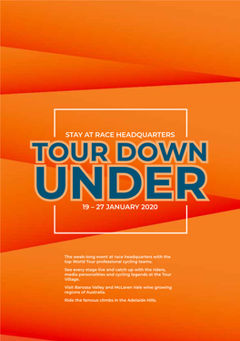 Tour Down Under 19 – 27 January 2020