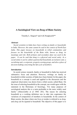 A Sociological View on Dong of Biate Society