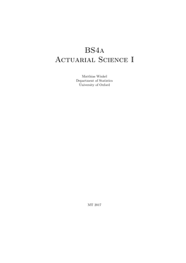 Bs4a Actuarial Science I