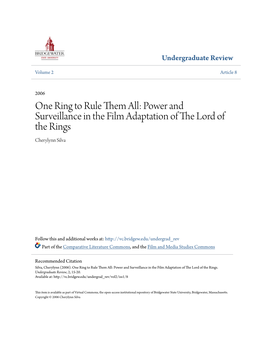 Power and Surveillance in the Film Adaptation of the Lord of the Rings Cherylynn Silva