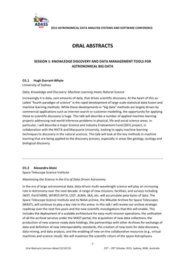Oral Abstracts