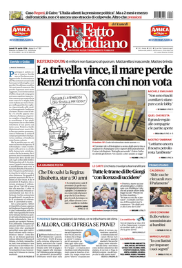 La Trivella Vince, Il Mare Perde Renzi Trionfa Con Chi Non Vota