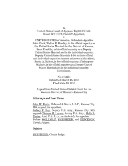 1A United States Court of Appeals, Eighth Circuit. Stuart WRIGHT, Plaintiff-Appellant, V