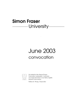 June 2003 Convocation