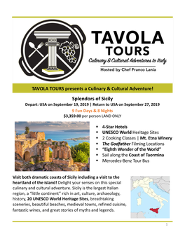 Tavola Tours Sicily FINAL 2019