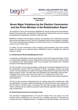 Seven Major Violations by the Election Commission and the Prime Minister in the Redelineation Report