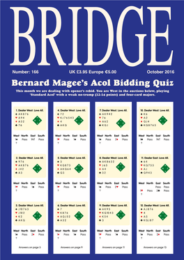 Bernard Magee's Acol Bidding Quiz