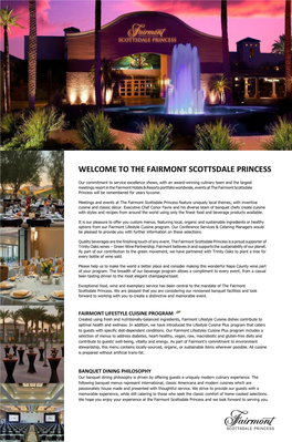 Fairmont Scottsdale Princess, Banquet Menu 2021