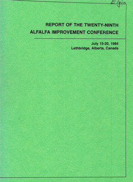 Report of the Twenty-Ninth Alfalfa Improvement Conference