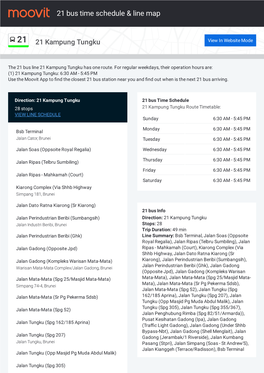 21 Bus Time Schedule & Line Route