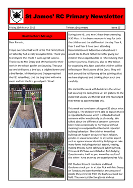 St James' RC Primary Newsletter