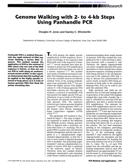 Genome Walking with 2- to 4-Kb Steps Using Panhandle PCR