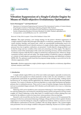 Vibration Suppression of a Single-Cylinder Engine by Means of Multi-Objective Evolutionary Optimisation