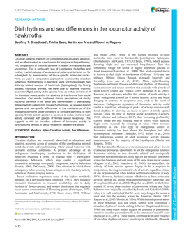 Diel Rhythms and Sex Differences in the Locomotor Activity of Hawkmoths Geoffrey T