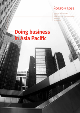 Doing Business in Asia Pacific M&A Law in Asia Pacific M&A Law in Asia Pacific