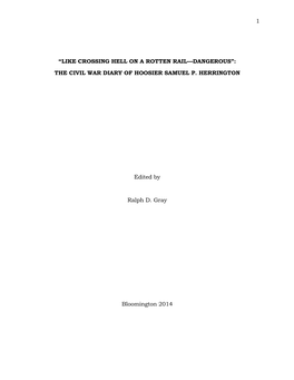 The Civil War Diary of Hoosier Samuel P