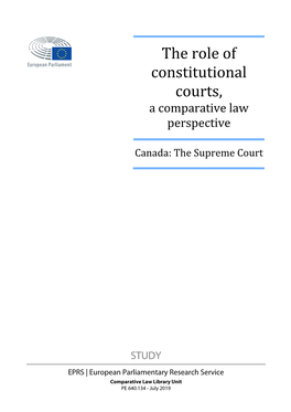 The Role of Constitutional Courts, a Comparative Law Perspective