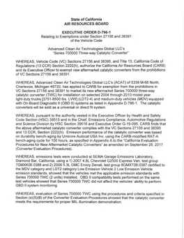 D-796-1 Relating to Exemptions Under Section 27156 and 38391 of the Vehicle Code