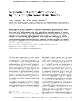 Regulation of Alternative Splicing by the Core Spliceosomal Machinery