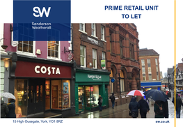 Prime Retail Unit to Let