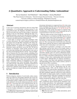 A Quantitative Approach to Understanding Online Antisemitism∗