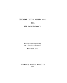 Thomas Betts (1618 - 1688)