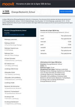 Horaires Et Trajet De La Ligne 588 De Bus Sur Une Carte