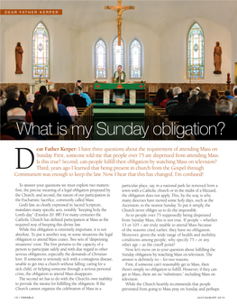 What Is My Sunday Obligation?