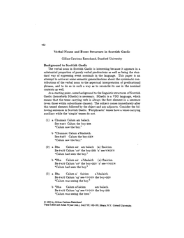 Verbal Nouns and Event Structure in Scottish Gaelic