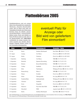 Plattenbörsen 2005