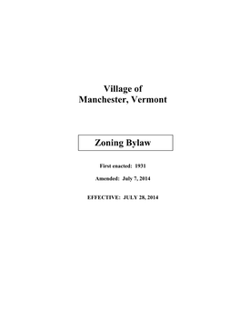 Zoning Bylaws