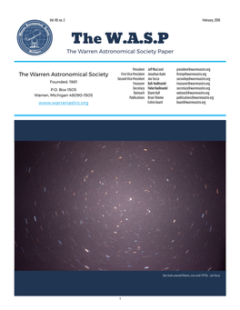 The W.A.S.P the Warren Astronomical Society Paper