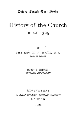 History of the Church