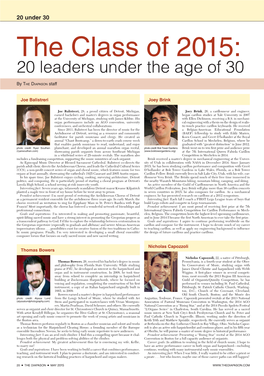 20 Leaders Under the Age of 30
