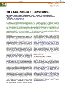 IFN-Inducible Gtpases in Host Cell Defense