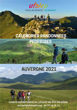 Calendrier Randonnée 2021