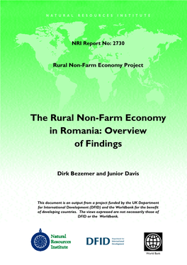 The Rural Non-Farm Economy in Romania: Overview of Findings