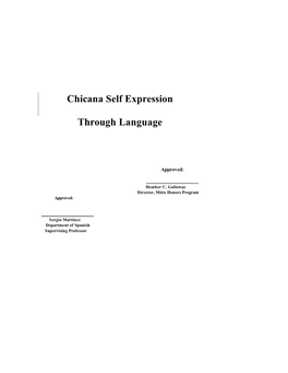Chicana Self Expression Through Language
