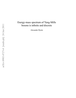 Energy-Mass Spectrum of Yang-Mills Bosons Is Infinite and Discrete