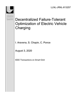 Decentralized Failure-Tolerant Optimization of Electric Vehicle Charging