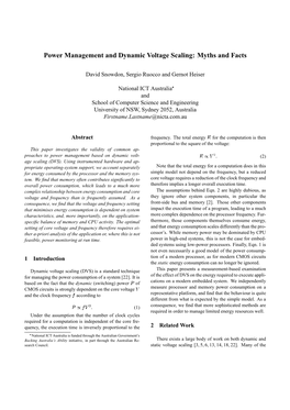 Power Management and Dynamic Voltage Scaling: Myths and Facts