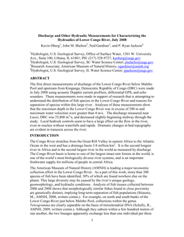 1 Discharge and Other Hydraulic Measurements for Characterizing