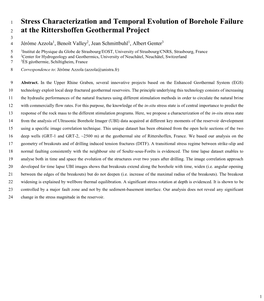 Stress Characterization and Temporal Evolution of Borehole Failure at The