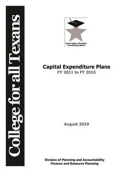 Capital Expenditure Plans FY 2011 to FY 2015 August 2010