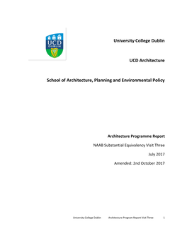 University College Dublin UCD Architecture School of Architecture, Planning and Environmental Policy