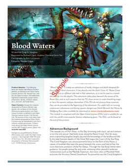 Blood Waters Written by Greg A