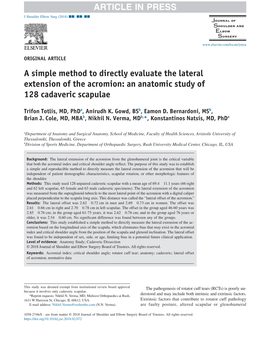 A Simple Method for Acromion Measurements