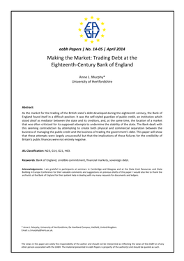 Making the Market: Trading Securities at the Bank of England During the Late Eighteenth Century