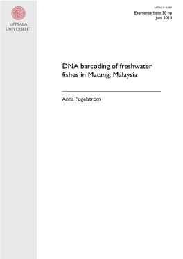 DNA Barcoding of Freshwater Fishes in Matang, Malaysia