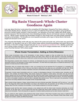 Big Basin Vineyard: Whole Cluster Goodness Again